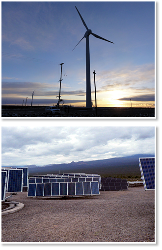 Energía eólica e hidráulica en Argentina