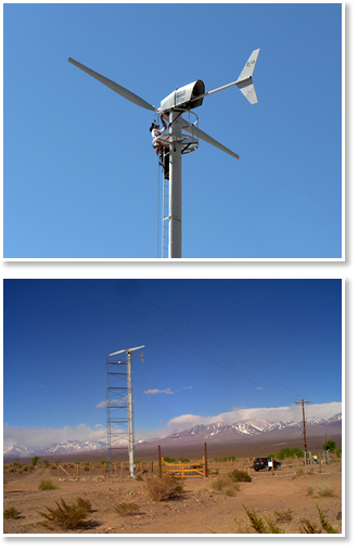 Aerogenerador experimental instalado en San Guillermo